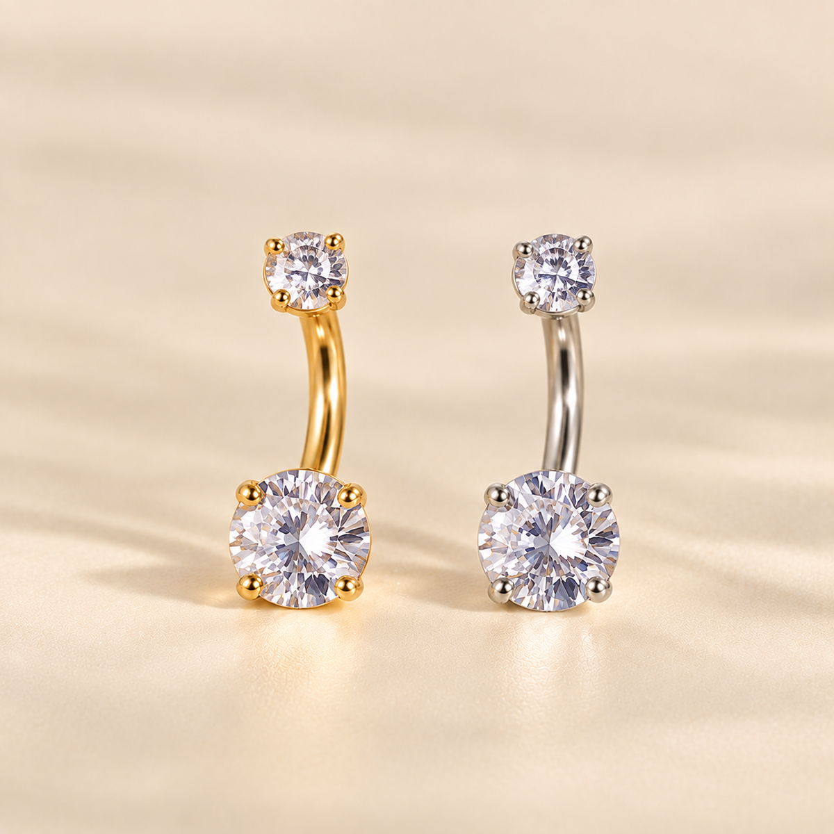 Crystal Solitaire Belly Ring