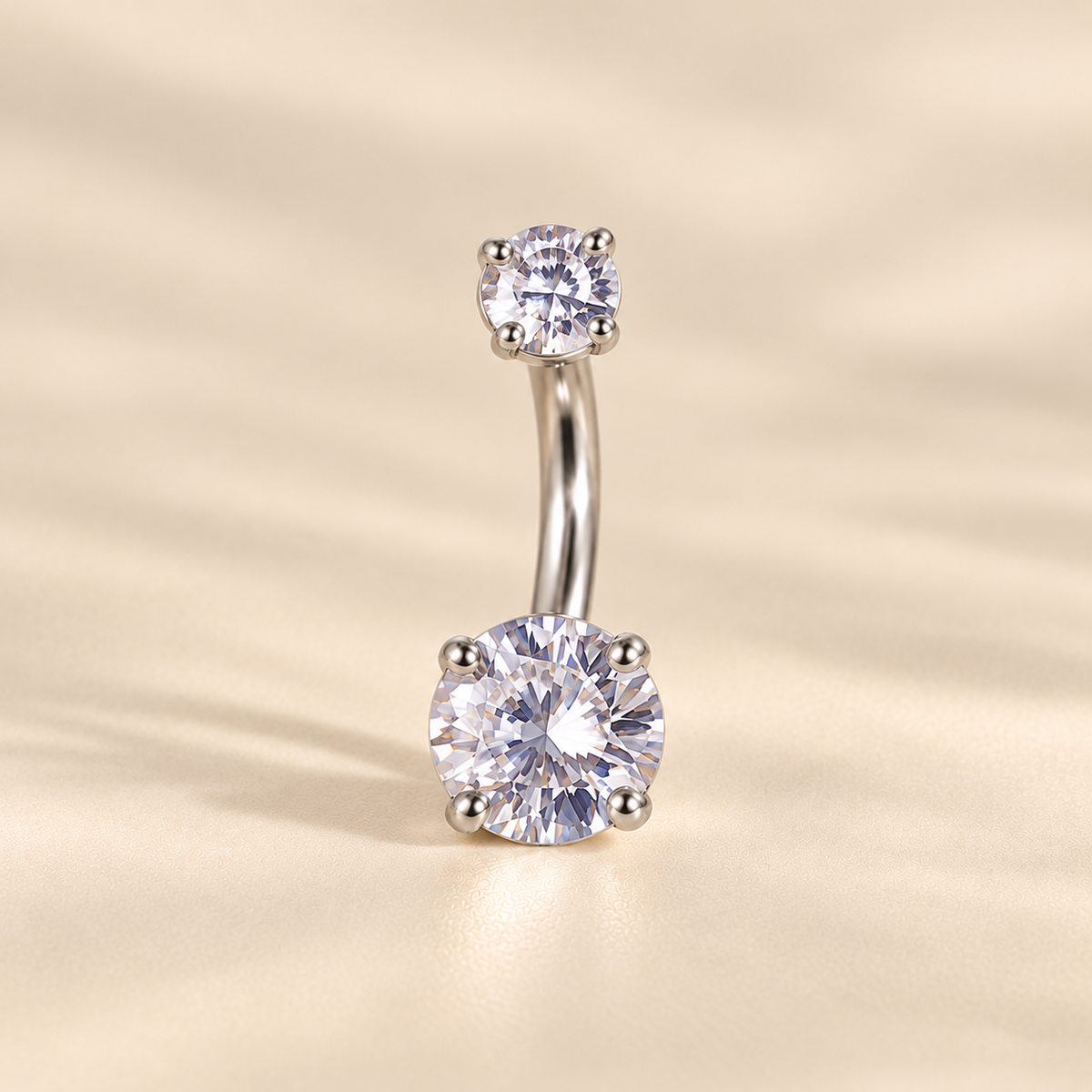 Crystal Solitaire Belly Ring