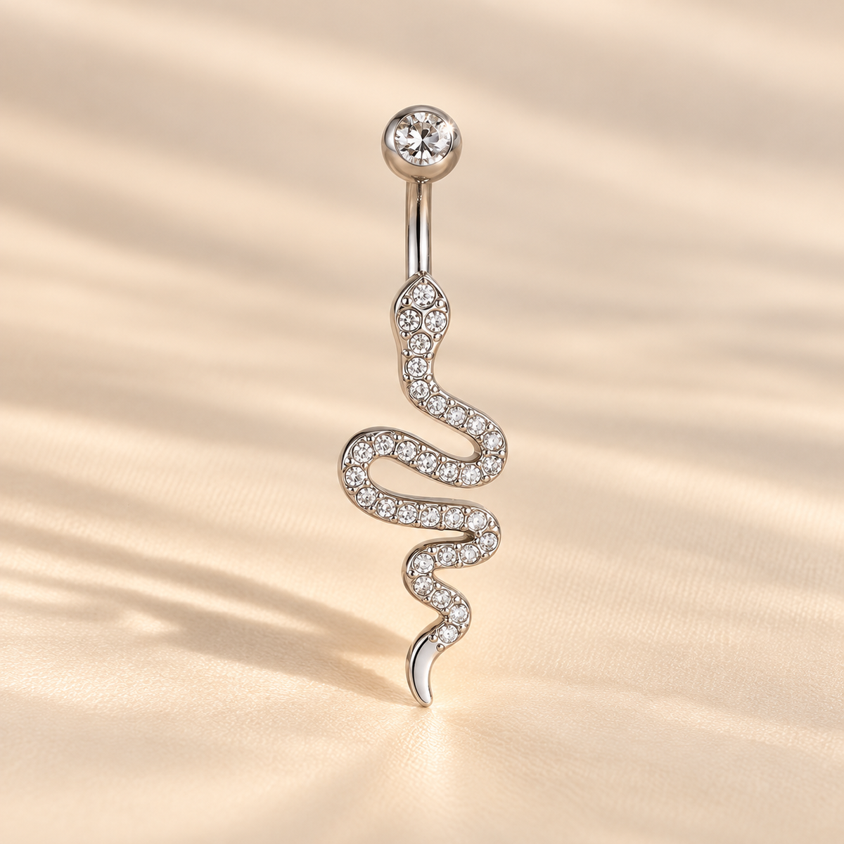 Crystal Serpent Belly Ring