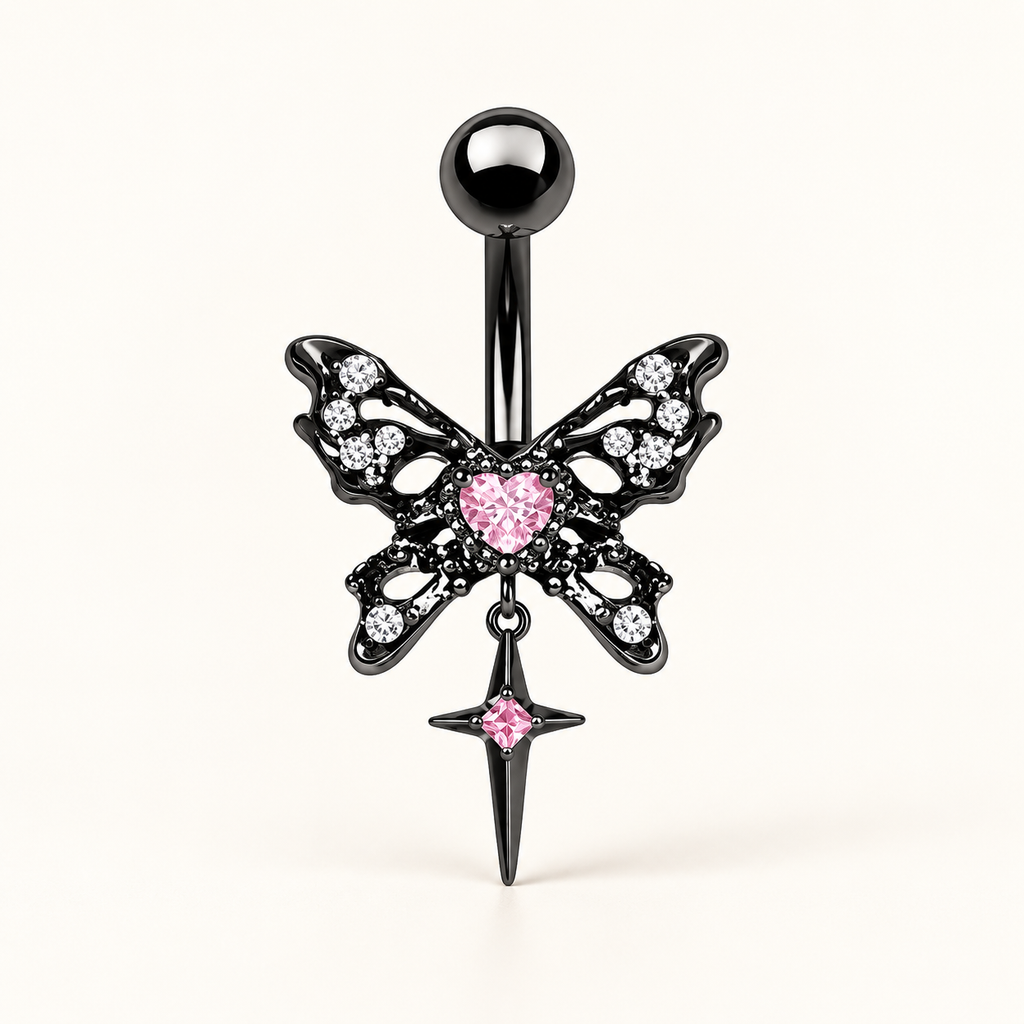 Midnight Butterfly Belly Ring