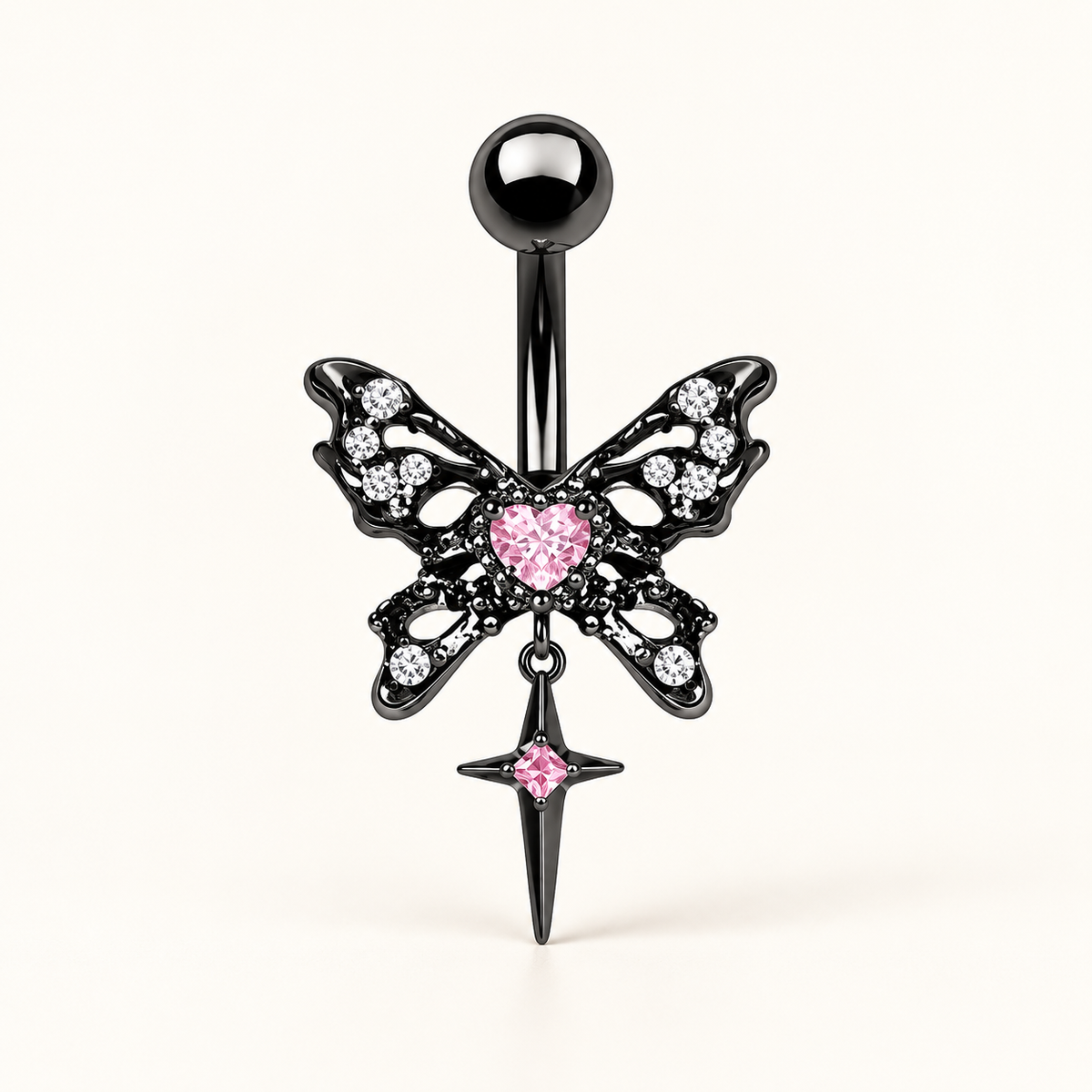Midnight Butterfly Belly Ring