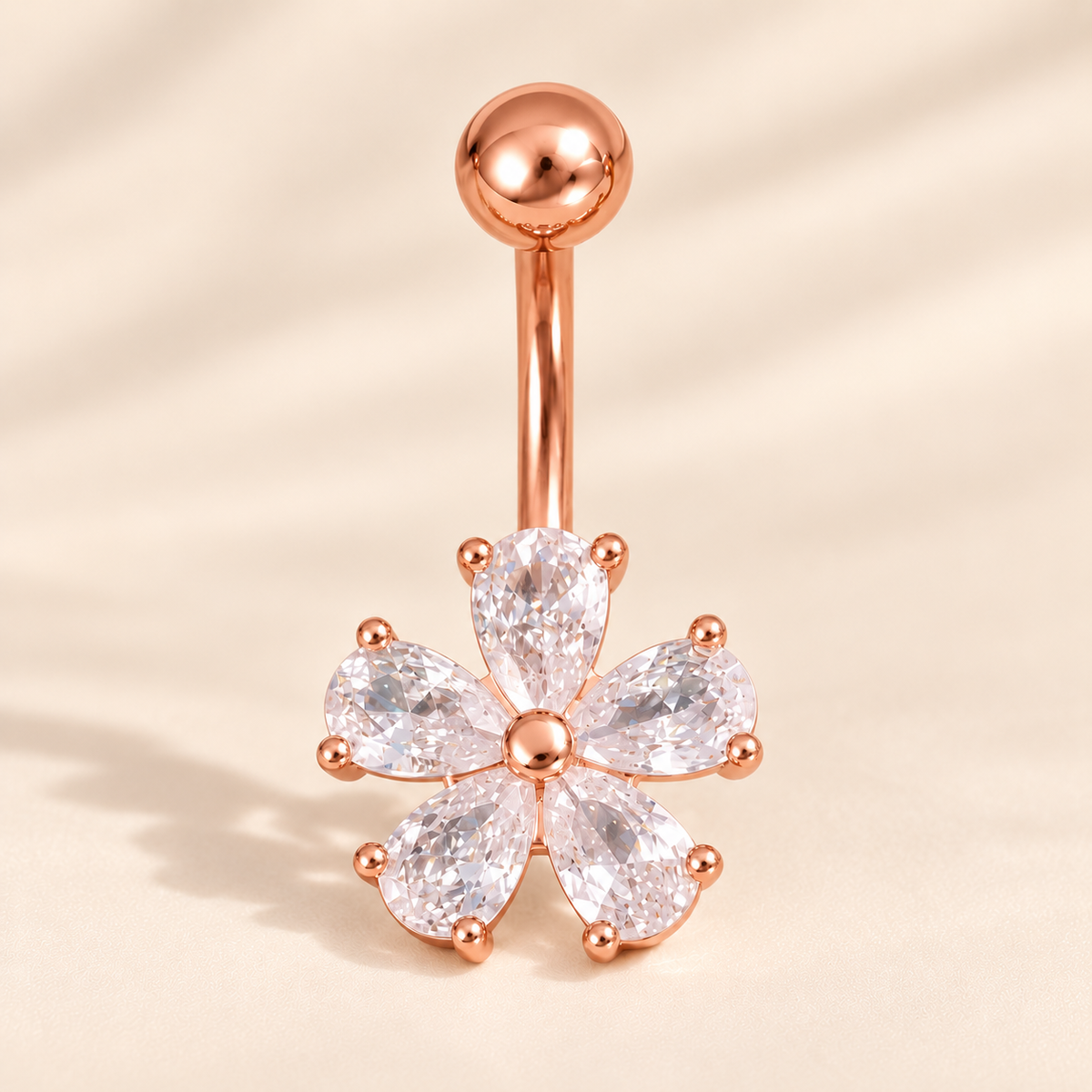 Crystal Blossom Belly Ring