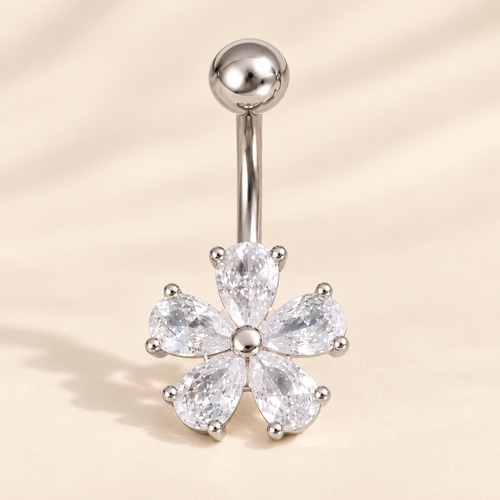 Crystal Blossom Belly Ring