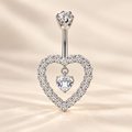 Crystal Heart Belly Rings