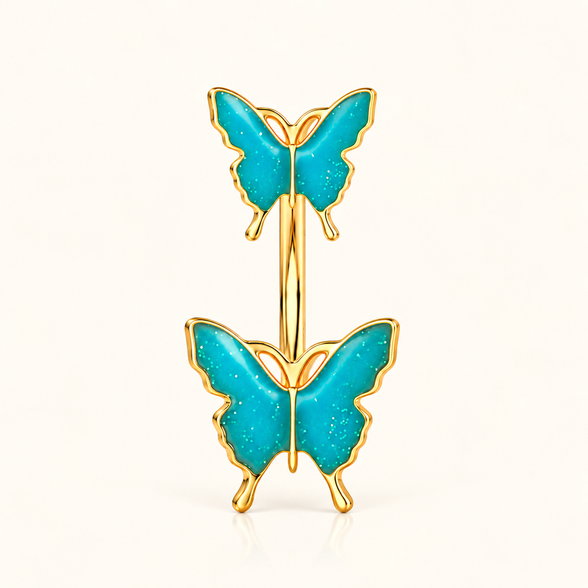Turquoise Butterfly Belly Ring