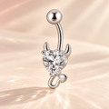 Crystal Devil Heart Belly Ring