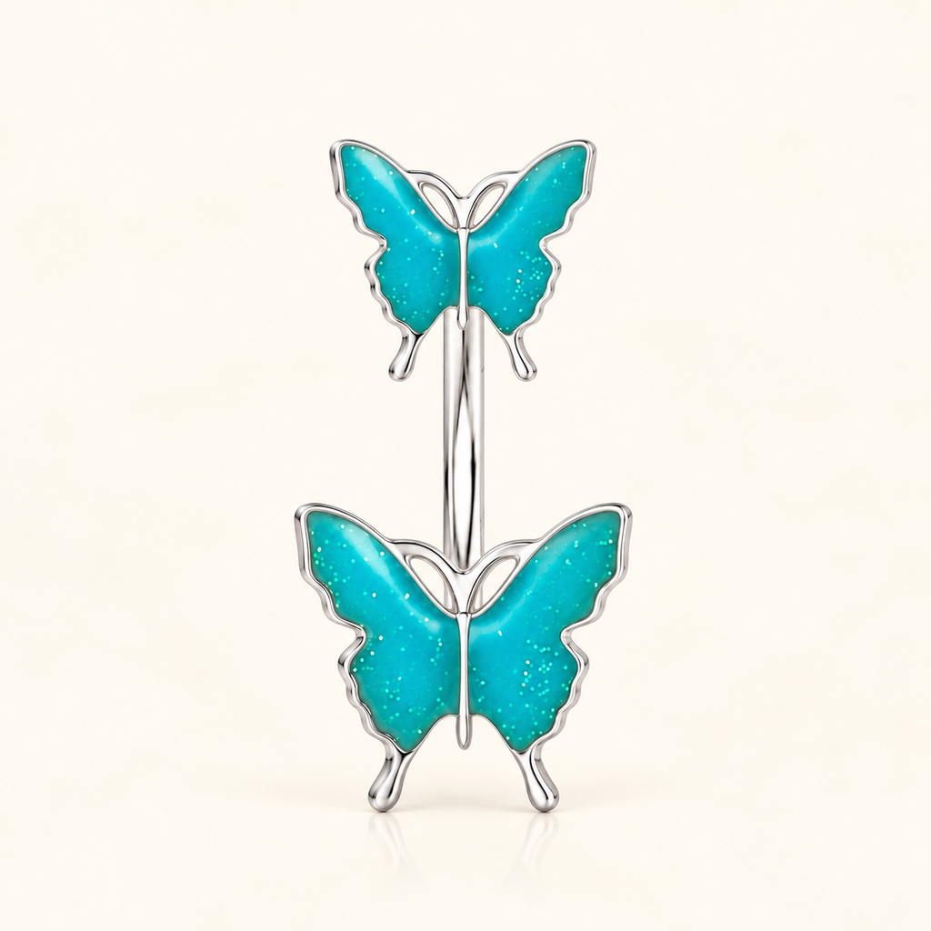 Turquoise Butterfly Belly Ring